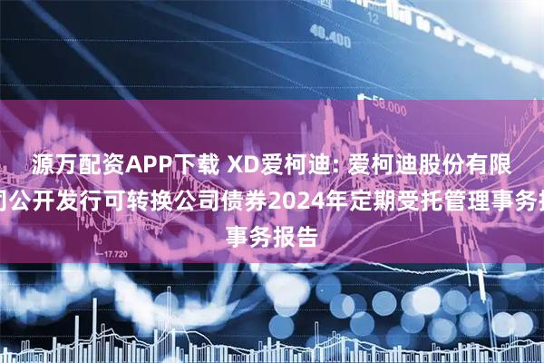 源万配资APP下载 XD爱柯迪: 爱柯迪股份有限公司公开发行可转换公司债券2024年定期受托管理事务报告