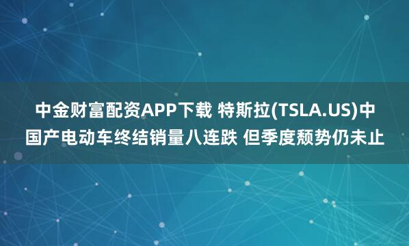 中金财富配资APP下载 特斯拉(TSLA.US)中国产电动车终结销量八连跌 但季度颓势仍未止