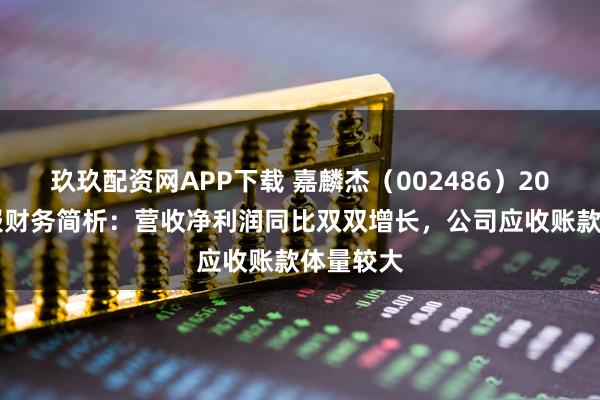 玖玖配资网APP下载 嘉麟杰（002486）2025年中报财务简析：营收净利润同比双双增长，公司应收账款体量较大